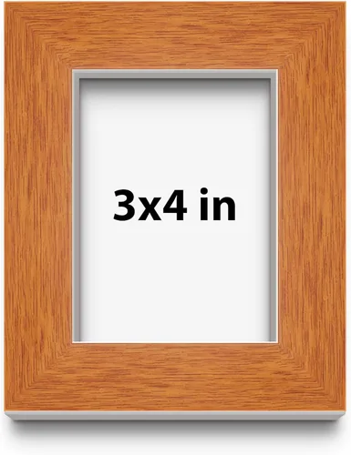 Vista 30 de Marco de 3 x 3 pulgadas de madera maciza de nuez y miel marrón con plexiglás acrílico UV, respaldo de tablero de espuma y accesorios para colgar