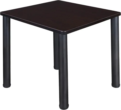 Vista 16 de Regency Kee - Mesa cuadrada pequeña para sala de descanso de 30 pulgadas, parte superior de cerezo, patas negras