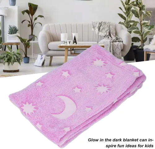 Vista 8 de TOPINCN Manta de poliéster brillante para temporada, manta luminosa de doble cara, sofá de verano para niños, manta fluorescente con poliéster