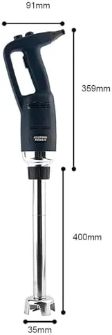 Vista 4 de Licuadora de mano eléctrica comercial de 500 W, mezclador de inmersión de velocidad variable, emulsionante de eje desmontable para cocina
