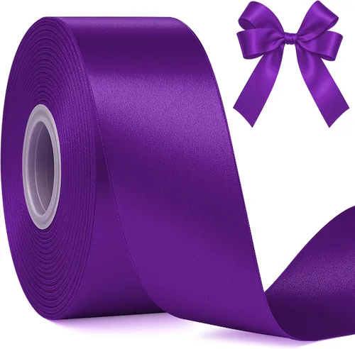 Vista 87 de Fullive Cinta de 1 pulgada para envolver regalos, cinta de Halloween de color morado oscuro de 30 yardas Sleek Glossy, Wear Resistant, Easy Cut