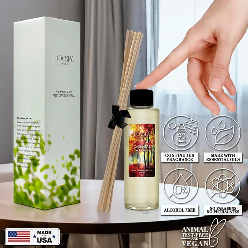 Vista 5 de Cashmere Woods - Repuesto de aceite difusor de varillas con varillas de repuesto una mezcla aromática de madera, lavanda y lila con almizcle