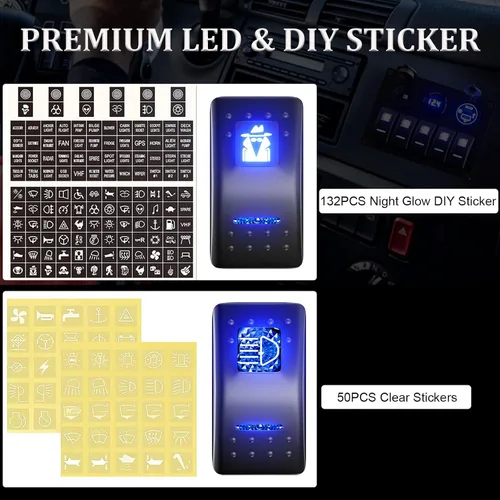 Vista 2 de Panel de interruptores basculantes de 5 vías + carga PD tipo C y QC3.0 USB + voltímetro + salida de 12 V Panel de aluminio precableado interruptores
