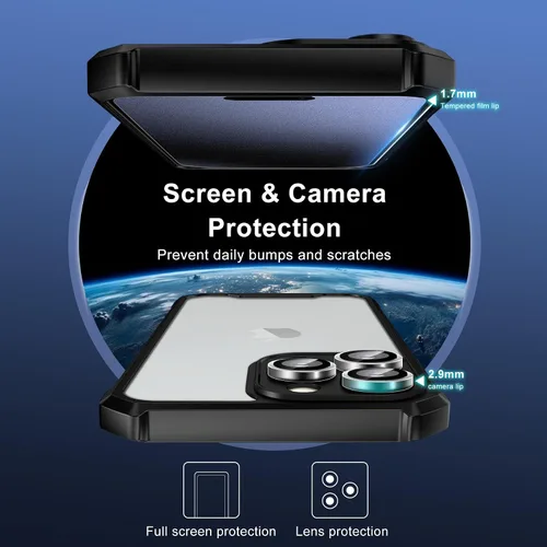 Vista 7 de [2+1 para iPhone 16 Pro Protector de pantalla de privacidad mate y protector de lente de cámara, antideslumbrante, antiespía 9H, película de vidrio