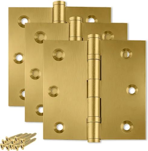 Vista 25 de Solid Brass Door Hinge Heavy Duty Ball Bearing 3.5 x 3.5 Inch - Set of 2 Hinges (Antique Brass)