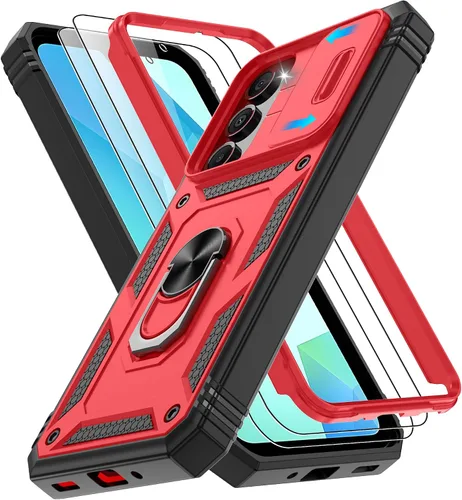 Vista 281 de Gritup Funda para Google Pixel 6 con cubierta deslizante para cámara y protector de pantalla (2 unidades), soporte de anillo giratorio 360°, funda