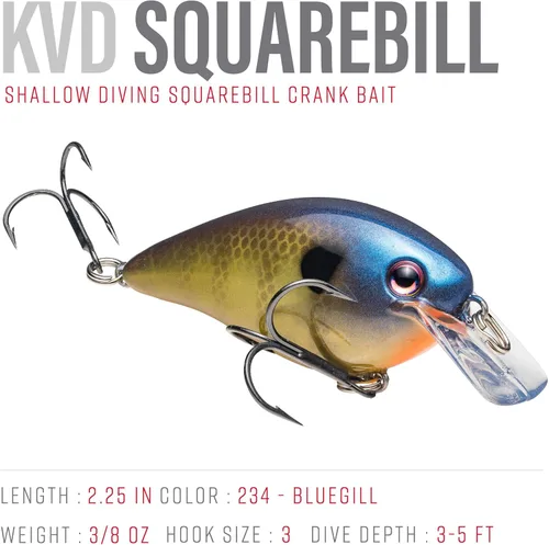 Vista 2 de Strike King KVD 1.5 Hard Knock - Señuelo de pesca, 3/8 onzas, ojos realistas 3D
