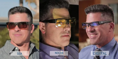 Vista 6 de Eagle Eyes 3in1 SuperSight Interchangeable Magnetic Multi-Lens System - Sun/Night/Computer - Polarized/UV and Blue Light Blocking Lenses