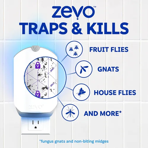 Vista 4 de Zevo Cartuchos de Recarga Oficiales para Trampa de Insectos Voladores - Compatible con la Trampa Zevo y la Trampa para Moscas MAX para Interiores
