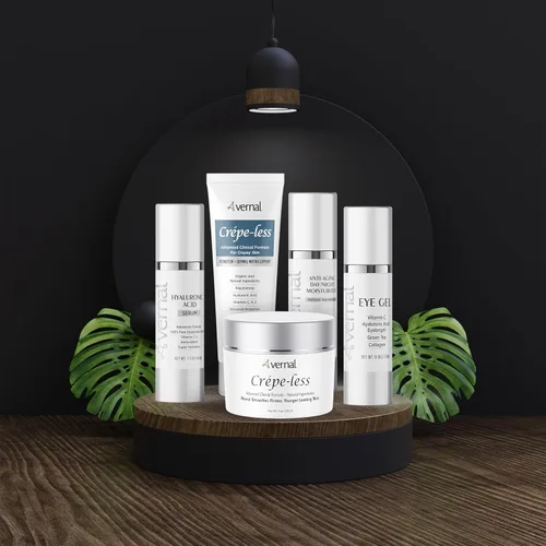 Vista 7 de Vernal hidratante anti edad Todo en uno con tetrapéptidos y Vitamina C, la mejor crema anti arrugas, humectante diario, 1.0 onza. Smoother Firmer