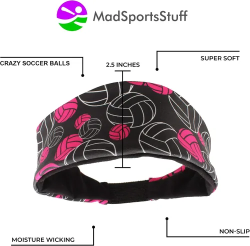 Vista 4 de MadSportsStuff Crazy Volleyball Headband with Volleyball Logos