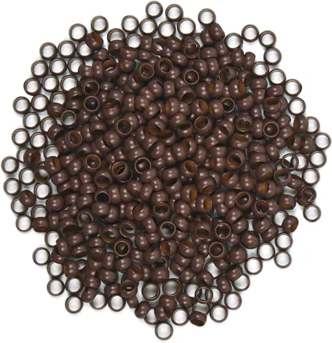 Vista 10 de Extensiones de cabello con microeslabones de 0.118 pulgadas, cuentas de micro anillos de cobre, nano cuentas para extensiones de cabello