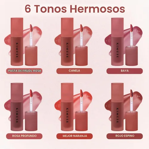 Vista 5 de KIMUSE Set de tinte labial de gel de agua, 6 colores, tintes de labios