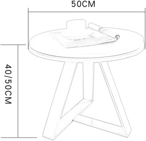 Vista 3 de WFF - Mesa auxiliar para sofá, mesa de café, mesita de noche, cocina, dormitorio, oficina, color blanco