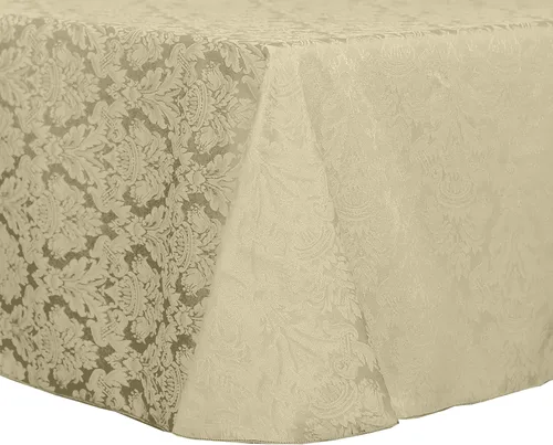Vista 8 de Ultimate Textile Saxony - Mantel cuadrado de damasco (107.9 x 107.9 in), color marfil