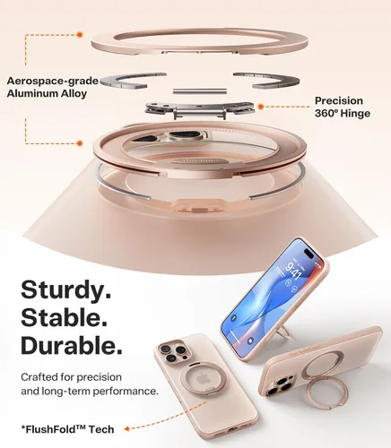 Vista 8 de TORRAS Soporte Magnético 360 para Funda de iPhone 16 Pro, Ostand 3.0 [Compatible con MagSafe] [4X Grado Militar Resistente a Golpes] Cubierta