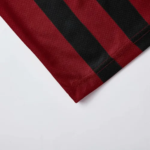 Vista 4 de Camisa polo de manga larga con cremallera y estampado gráfico a rayas, ajuste delgado, para hombre