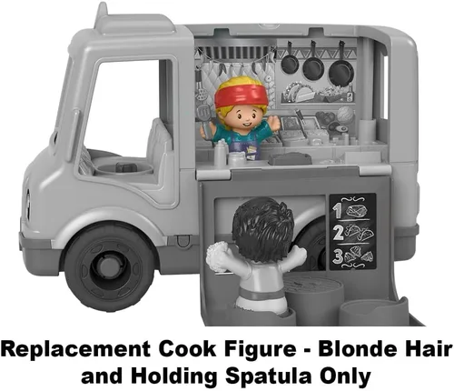 Vista 4 de Pieza de repuesto para Fisher-Price Little People Serve It Up Food Truck Playset - GTT73 ~ Figura de cocina de repuesto ~ Cabello rubio ~ Espátula