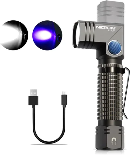 Vista 9 de NICRON B74plus - Linternas de luz blanca/roja recargables, altos lúmenes magnéticos de 90 grados para manos libres, IP65 impermeable 700 lúmenes