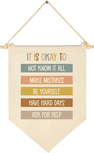 Vista 22 de Letrero de pared para aula, regalo para profesores, decoración inspiradora de vuelta a la escuela, bandera de pared con texto en inglés "Let's Root