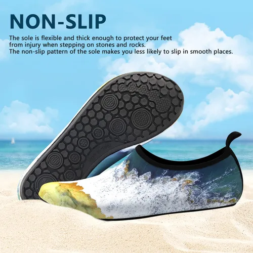 Vista 2 de Valennia Zapatos de agua descalzos de secado rápido, calcetines de yoga para playa, natación, surf, ejercicio para mujeres y hombres