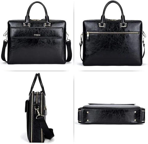 Vista 7 de CLUCI Maletín de cuero para mujer con cartera para mujer