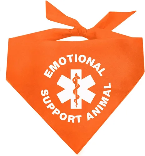 Vista 8 de Bandana para perro de apoyo emocional 100% algodón triángulo ajustable perro de servicio animal de trabajo asistencia negro, XS (209)