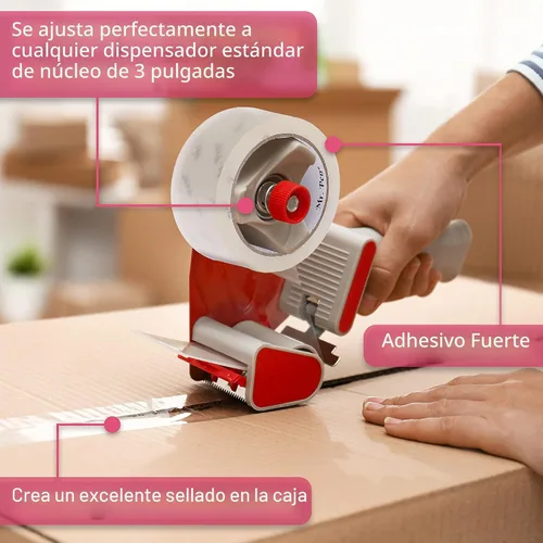 Vista 3 de Mr. Pen - Cinta de embalaje, paquete de 2, 2 pulgadas de ancho, 60 yardas, 1.9 mil, sin olor Cinta de embalaje transparente para envío, embalaje