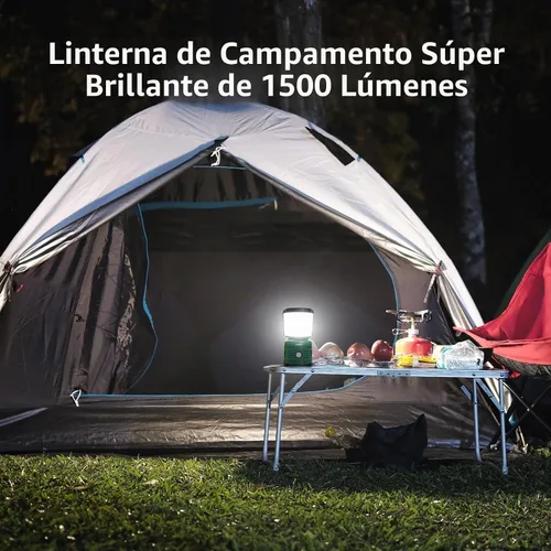 Vista 2 de Lepro Linterna de Campamento, LED Alimentada por Batería con 1500LM, 4 Modos de Luz, Luz Impermeable para Tienda, Linterna con Luz para Huracán, Luz