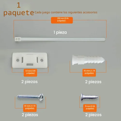 Vista 6 de Correas de anclaje de pared antipunta para muebles (paquete de 6, con tornillos), kit de correas de anclaje de pared para estantería o tocador
