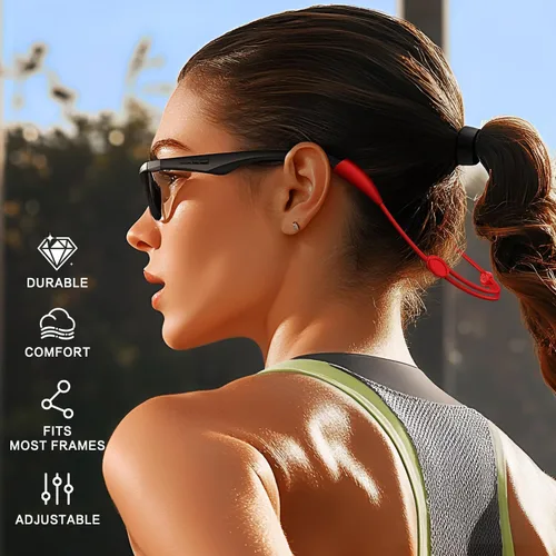 Vista 4 de 3 Correas para Gafas, Correa Ajustable Sin Cola para Gafas de Sol para Deportes, Soporte para Gafas Alrededor del Cuello, Retenedor de Cordón