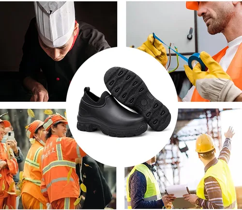 Vista 7 de Meidiastra Zapatos de chef para hombre y mujer, impermeables, antideslizantes, para cocina, trabajo, zuecos de enfermera, zapatos de seguridad
