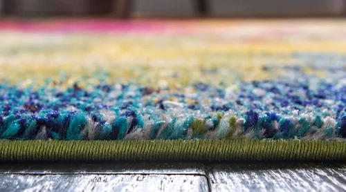 Vista 4 de Unique Loom - Colchón de la colección Estrella, colorido, abstracto, acuarela, moderno, ecléctico