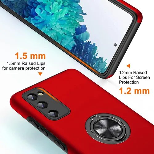 Vista 9 de JAME Funda para Samsung Galaxy S20 FE, Samsung S20 FE 5G con soporte giratorio, TPU suave resistente a los golpes y funda delgada para Galaxy S20 FE