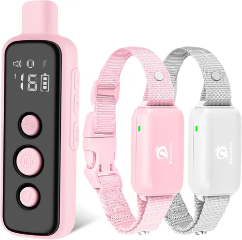 Vista 9 de Bousnic Collar de choque para perros 2 perros, (8-120 libras), collar eléctrico impermeable recargable con control remoto para perros pequeños, Gris