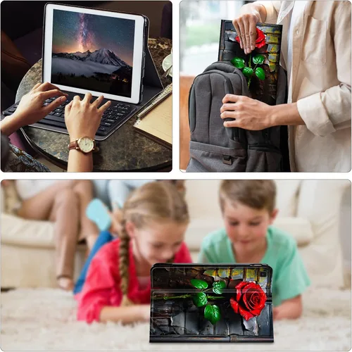 Vista 7 de Funda para Samsung Galaxy Tab S6 Lite 2022/2020 con teclado inalámbrico desmontable y soporte ajustable para proteger la tableta para Samsung Galaxy