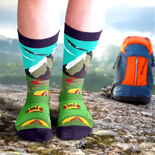 Vista 2 de VICRAZY Calcetines para senderismo, escalada, correr para hombres, mujeres, senderismo, escalada, correr, accesorios de bicicleta, relleno