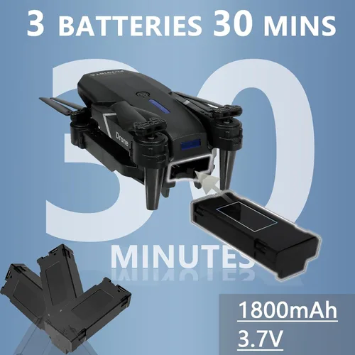 Vista 2 de FLYVISTA Mini Drone con cámara para adultos y niños, dron con cámara WiFi FPV 1080P con 3 baterías, despegue/aterrizaje con un clic, mantiene
