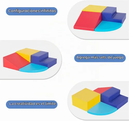 Vista 4 de Dkelincs Bloques de escalada de espuma suave de 4 piezas para niños pequeños de 1 a 3 años, estructuras de juego de actividades para gatear
