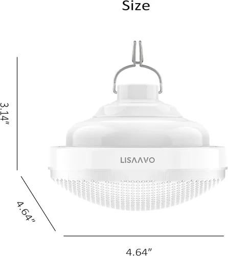 Vista 6 de 2 luces de tienda de campaña recargables 2400mAh LED luz de camping, IPX5 impermeable para camping, al aire libre, corte de energía