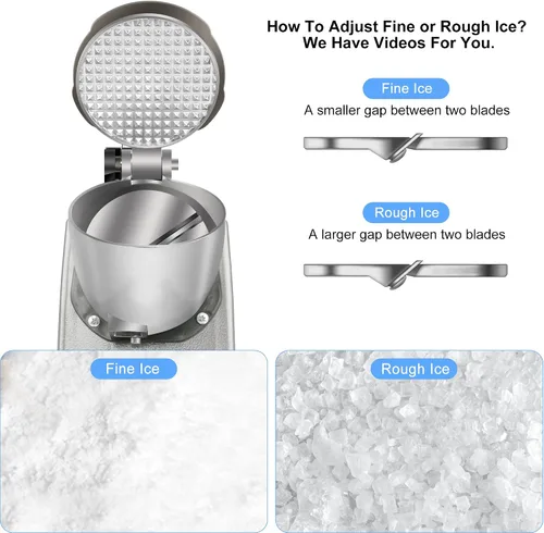 Vista 4 de Máquina de afeitar eléctrica de hielo, máquina de hielo afeitado, especialmente para trituradora de hielo de uso doméstico, cuchillas de afeitar