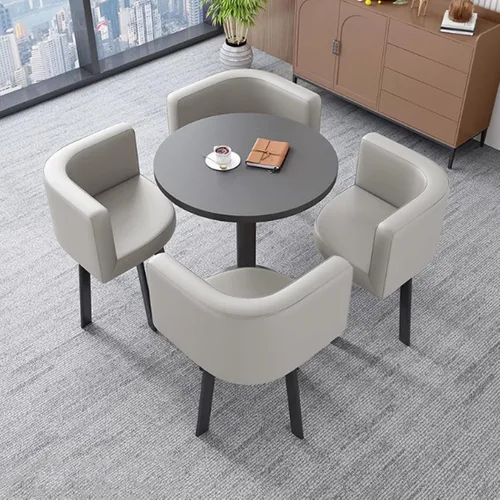 Vista 12 de YVYKFZD Office Reception Room Club Table, Small Kitchen Dining Table Set, Round Conference Table, Business Conference Room Table and Chair Set Save
