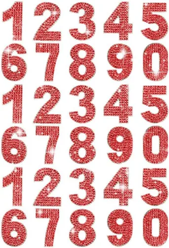 Vista 13 de PRATIQUE Calcomanías de letras del alfabeto con diamantes de imitación con purpurina, 26 letras autoadhesivas para arte y manualidades (rojo)