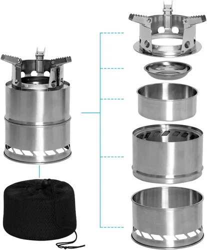 Vista 2 de Rothco 1519: Estufa portátil de acero inoxidable para acampar/mochilero