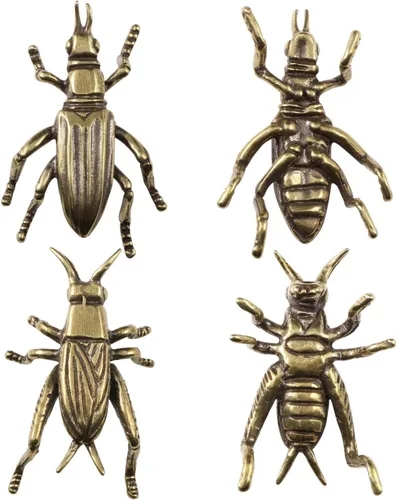 Vista 5 de DTREEL Figuras de escultura de modelo de críquet de latón, estatua de grillo de insecto realista de metal, colección de manualidades, adorno