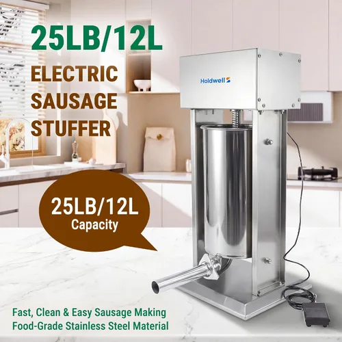 Vista 2 de embutidor eléctrico de la salchicha 25LB/12L, llenador vertical de la carne