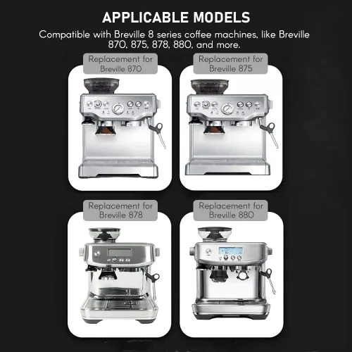 Vista 7 de Portafiltro sin fondo de 2.126 in, portafiltro desnudo sin fondo compatible con Breville serie 8 y máquinas Breville de 2.126 in Compatible