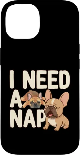 Vista 4 de I Need a Nap Funny French Bulldog Mom Life Tired Parent Case for iPhone 16