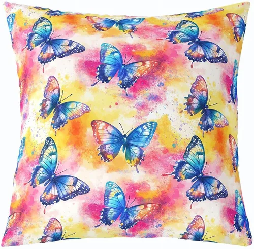 Vista 9 de Pack of 1 Daisy Florals Throw Pillow Cover,Cartoon Wildflowers Square Cushion Case Set Retro Country Style Decor Throw Porch Pillow Cases for Living