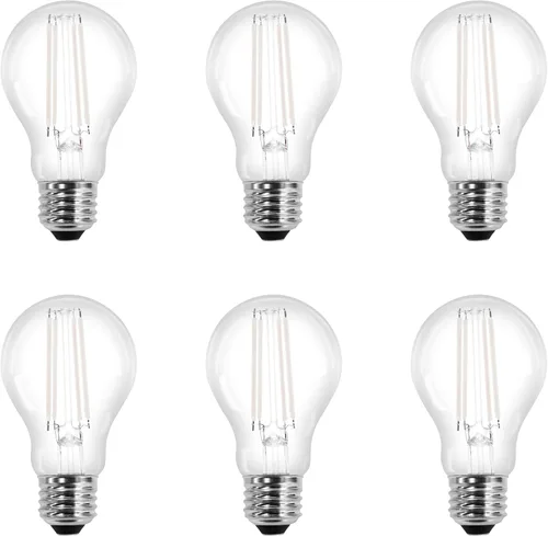 Vista 12 de Sylvania - Bombilla de filamento LED transparente A19, 6.5 W, regulable, 800 LMS, base media, 2700 K, blanco suave, paquete de 2 (42170)